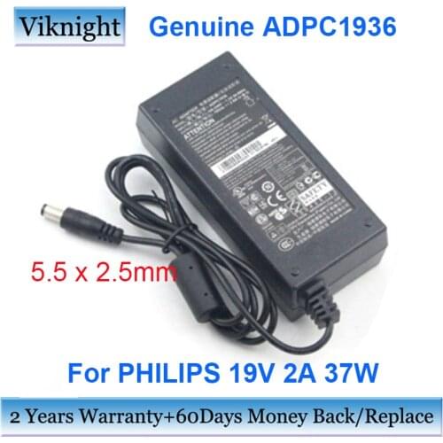 Genuine ADPC1936 19V 2A 37W AC Adapter For PHILIPS 220C4LSB/93 226V4TFB/93 226V4TFB 220C4LSB LCD Monitor AC Power Supply Charger