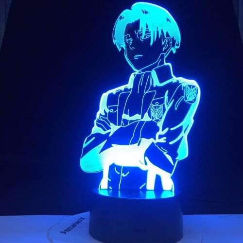 Attack on Titan Acrylic Table Lamp Anime for Home Room Decor Light Cool Kid Child Gift Captain Levi Ackerman Figure Night Light