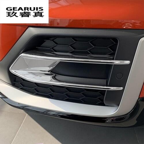 Car Styling Head Front Bumper Spoiler Air Knife Fog light decoration frame Covers Stickers Trim For Audi Q2 Q2l Auto Accessories