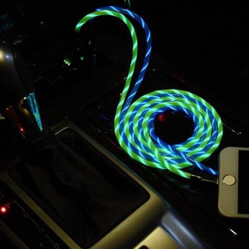 Car LED Glow Flowing Data USB Charger Type C/Micro Charging Cable For Hyundai solaris accent i30 ix35 i20 santa fe tucson getz