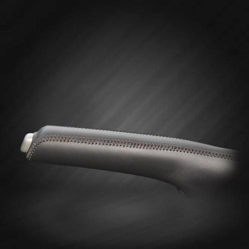 Car Hand Brake Covers Top Layer Leather Case for Honda CITY 2014 Handbrake Grips Cover Auto Genuine Leather Handbrake Cover