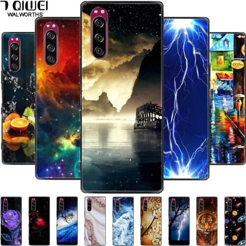 For Sony Xperia 5 II / 1 II Case Black Silicone Soft Space Phone Cover for Sony Xperia 10 II / Xperia5 Case TPU Bumper Coque