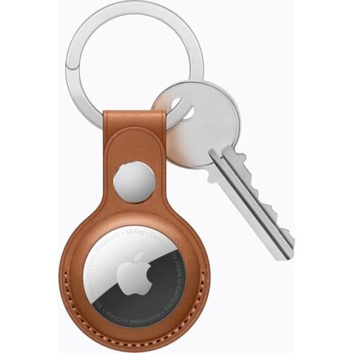 PU Leather Case Key Ring for AirTag Protective Keychain Sleeve Cover for Apple Air Tag Location Tracker Anti-lost Accessory