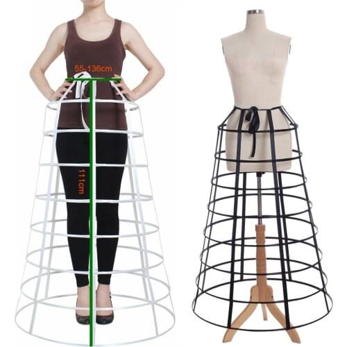 Cosplaydiy Womens Retro Crinoline Ball Gown Petticoat Hoops Pyramid Cage Underskirt Pannier Dress Hoop L320