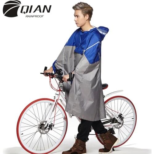 QIAN RAINPROOF Professional Outdoor Fashionable Rain Poncho Backpack Reflective Tape Design Climbing Hiking Travel Rain Cover