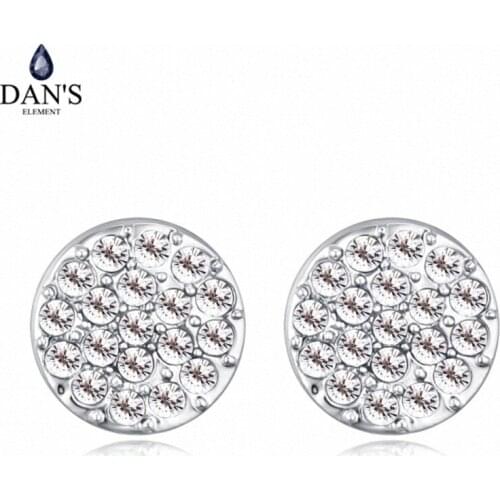 DANS 6 Colors Real Austrian crystals Stud earrings for women Earrings s New Sale Hot Round 128964