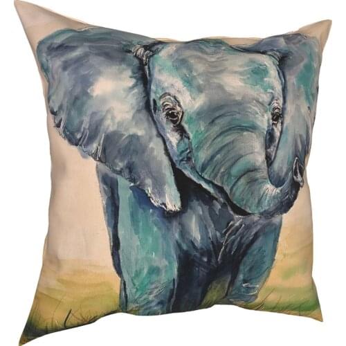 Elephant Pillowcover Decoration Art Elephants Indian Cushions Throw Pillow for Car Polyester Double-sided Printing Creative