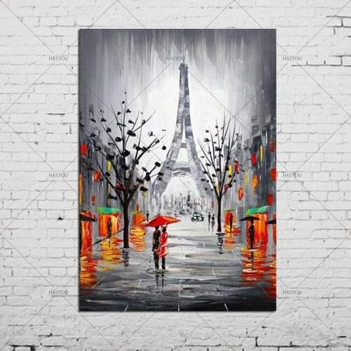 Home Wall decor poster Oil Painting On The Wall Modern Wall Pictures Oil Paintings Art City Landscape Canvas Picture As Gifts