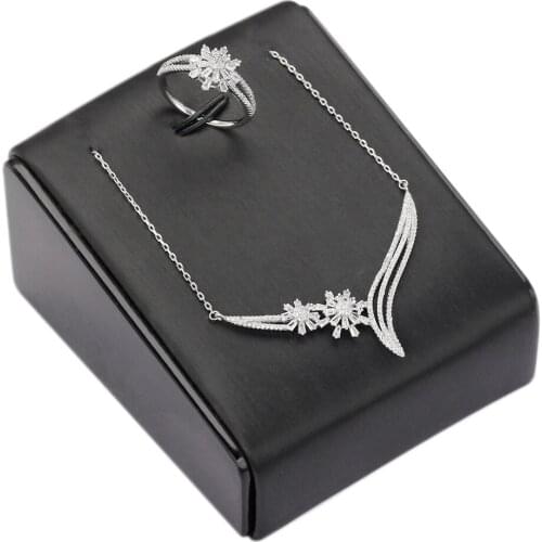 Hot Sale Women Jewelry Set 3 PCS Necklace Earrings Ring Cubic Zirconia Saudi Arabia Bridal Wedding Engagement Jewelry Sets