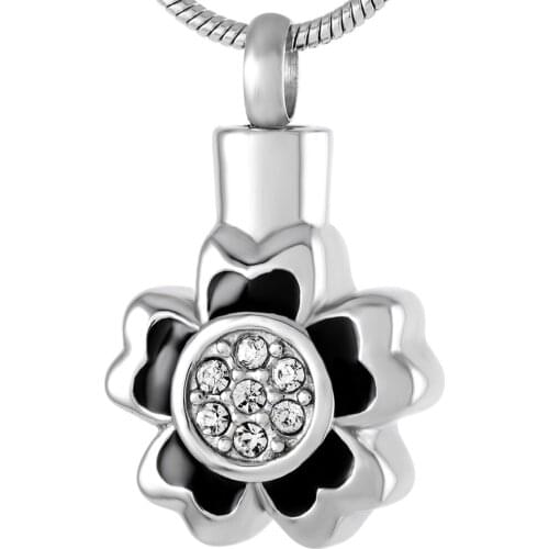IJD9212 Excellent Quality Flower Stainless Steel Memorial Ash Keepsake Cremation Jewelry Pendant Necklace Women Man