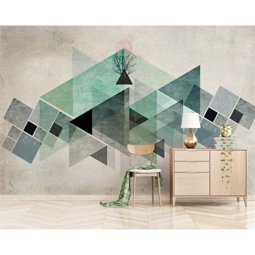 Custom wallpaper 3d mural modern Nordic retro geometric triangle color block background wallpaper home decoration 3d wallpaper