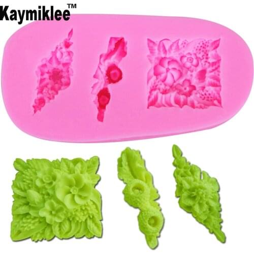 Kaymiklee F1123 DIY Diamond Square Flower Resin Silicone Mold Sugarcraft Modeling Fondant Chocolate Jelly Mould
