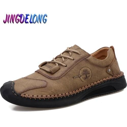 Classic Mens Leather Shoes Hot Sale Mens Casual Shoes Handmade Mens Loafers Moccasins Outdoor Non-slip Mens Sneakers 38-46