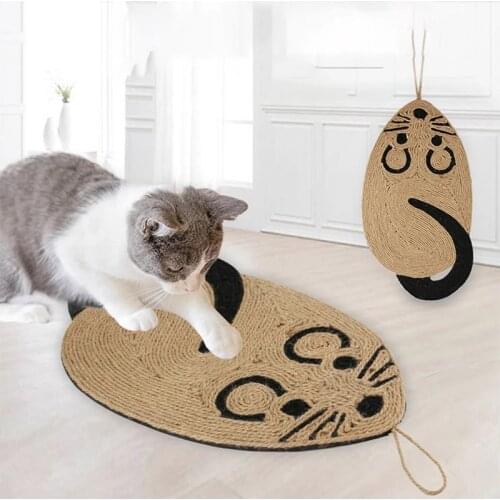 Sisal Cat Scratcher Mouse Shaped Cat Scratching Pad Funny Post Mat Toy Soft Bed Claws Care Pet Toys