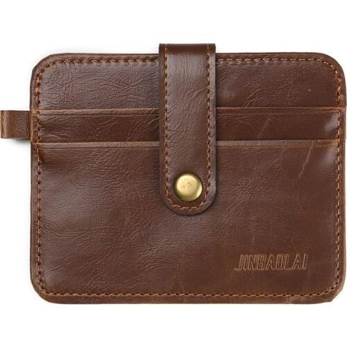 Hot Selling Fashion Men Mini Hasp Small Purse PU Leather Wallet Purses Clutch Cards Holder Bags -B5