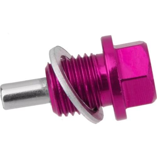 M14X1.5mm Anodized Magnetic Engine Oil Sump Drain Plug Universal Purple