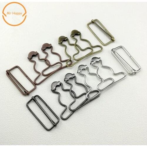 Gourd buckle metal button denim bib pants adjust buckle suspenders buckle