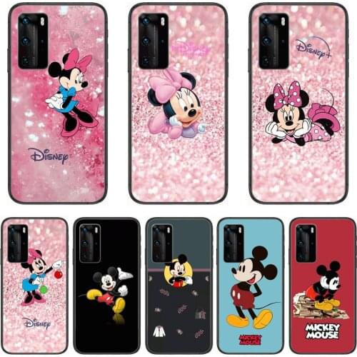 Disney Mickey Mouse Phone Case For Huawei P 40 30 20 10 Lite Smart Z Pro Black Etui Coque Painting Hoesjes comic fashion