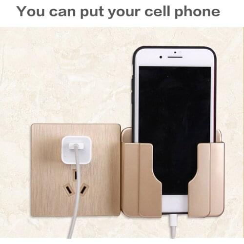 Mobile Phone Charging Hanging Holder Multi-function Wall Mounted Male Remote Control Bracket Mounted Storage Box
