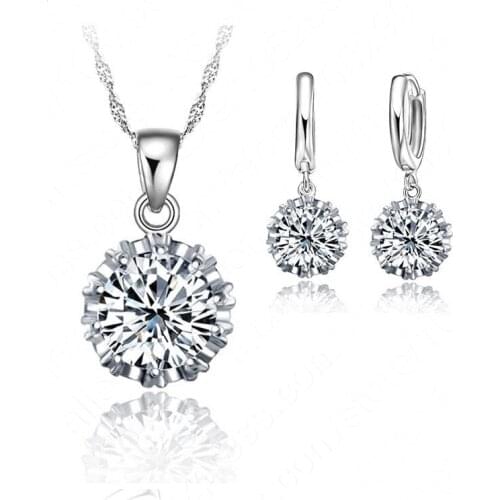 Best Newest Design Jewelry Sets 925 Sterling Silver Fashion Wedding Jewelrys Earrings Pendant Necklaces Free Shipping
