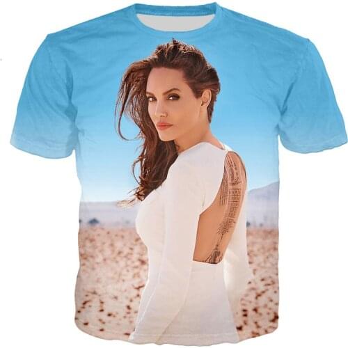 Angelina Jolie 3D Printed Men Women T-Shirts Teen Casual Tshirt Boys Girl Streetwear Clothes Party Wear Birthday Gift Tees Tops