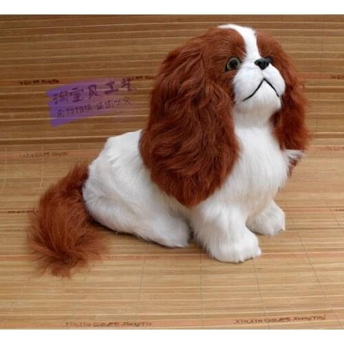 New simulation Pekingese dog toy resin and fur sitting dog model gift about 27x17x25cm 1867