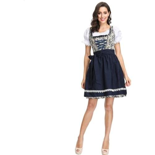 New Women Germany Oktoberfest Costume Beer Girl Costume Traditional Bavarian Dirndl Dress halloween costumes for women adult