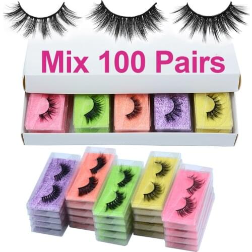 Wholesale Natural 3D Mink Strip EyeLashes Makeup False Eyelashes For Daily Wear Reusable Fluffy Fake Lashes in Bulk