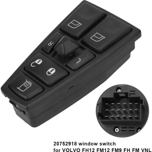 Auto Replacement Parts Electric Window Switch 20752918 205688857 21543897 21354601 20452017 For VOLVO FH12 FM12 FM9 FH FM VNL