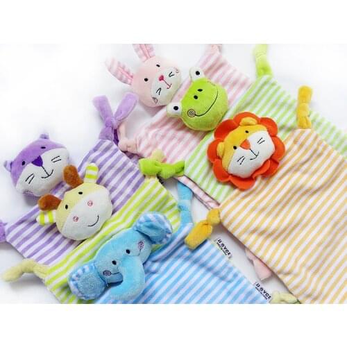 Newborns Infant Reassure Towel Baby Toys animal Elephant lion frog Soft Comforting plush Appease Educational Plush Toys