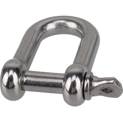 M6 38mm Straight D Shackle Short Stainless Steel AISI 316 Breaking Load 1500 kg D Rigging Shackle Hooks boat rigging hardware
