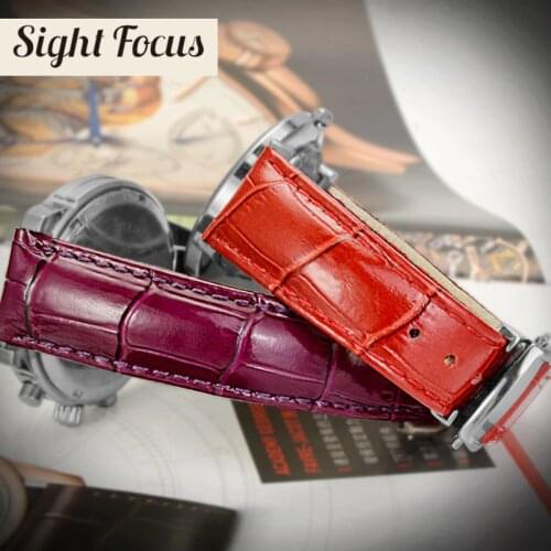 18mm Glossy Womens Leather Watch Band for Omega Watch Strap Ladies Bracelet Purple Red Black Brown White Pink Female Belt Strap