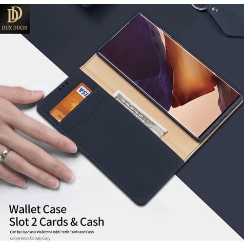 For Samsung Galaxy NOTE 20 DUX DUCIS Wish Series Luxury Case Flip Cover with card Slot Sturdy Stand Support Wireless Charging