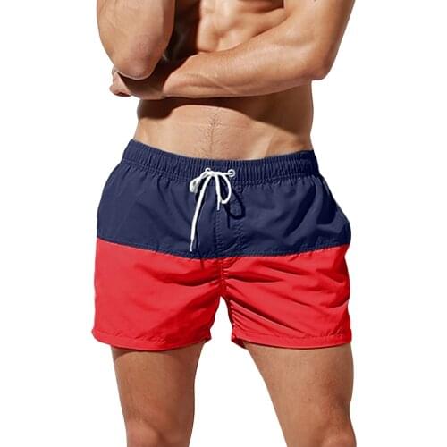 Summer Men Shorts Patchwork Casual Summer Short Elastic Waistband Casual Shorts Sports Mens Board Shorts Swimwear Swimming Male