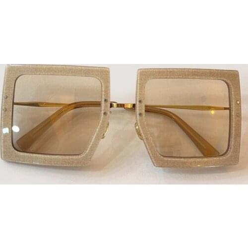 Fashion Brand Designer Sunglasses Women Zonnebril Dames Square Alloy Luxury Sun Glasses Shades Lens Ladies Frameless Eyeglasses