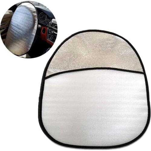 44x50cm Car Steering Wheel Sun Shade Cover Sunshade Reflective Protector Silver Aluminum Film Car Sun Sunshade Protection