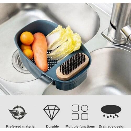 Sink Strainers Basket Multifunction Sink Side Storage Drainer Rack Sink Drain Shelf For Kitchen Racks Holders Kitchen Storage