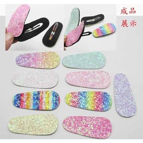 20pcs 6*2.5cm Childrens three-pointed fruit sugar Snap Clips covers applique - perfect for fine hair clips free shipping