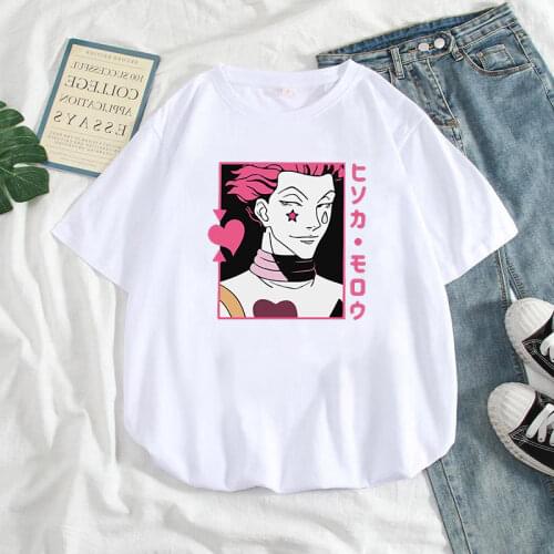 Hunter X Hunter T Shirt Women Anime Manga Cartoon Harajuku 90s Hxh Hisoka Killua T-shirt Female Short Sleeve Cotton Tops Clothes