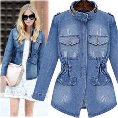 High Quality Denim Jackets Women 2021 Autumn Fashion Long Sleeve Jeans Coat Casual Denim Outwear Tops