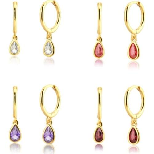 LOOXI New Fashion Shiny Cubic Zircon Star Moon Earrings Good Quality Hoop Earrings for Women Girls Jewelry Boucle Oreille Femme