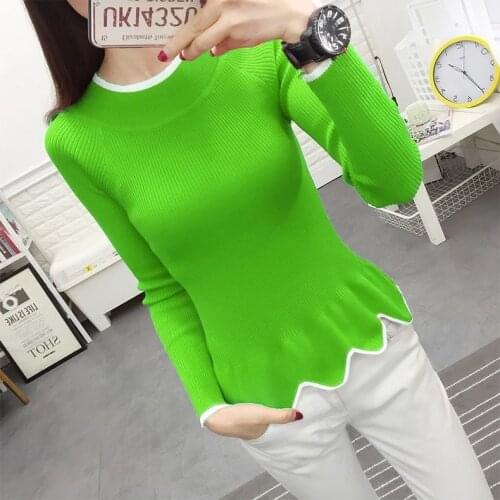 Woman Sweaters Pullover Womens Ruffled Knitwear Long Sleeve Sweater Pullover Sweater Femme Chandails