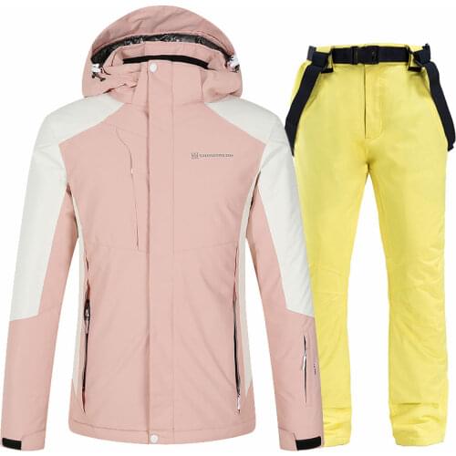 Winter Women Ski Suit Outdoor Warm Breathable Snowboarding Suit Windproof Waterproof Ski Jacket Ski Pants Female Ski Equipment