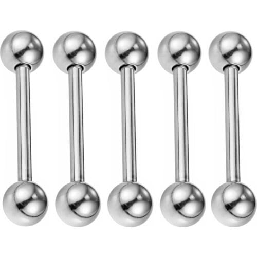 10PCS Fashion Mens Tongue Piercing Bars 14G Piercing Tongue Rings for Women Stainless Steel 1.6mm Body Piercing Jewelry