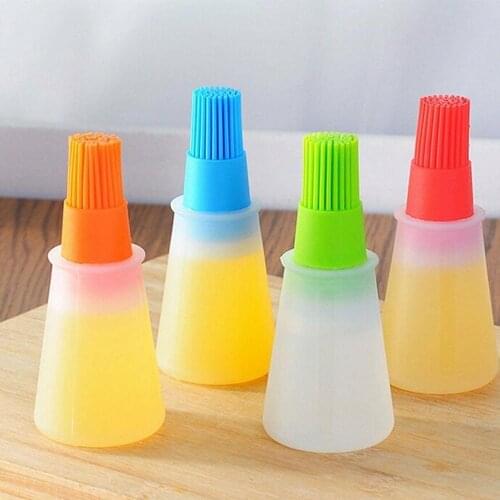 100ml Portable Silicone Oil Bottle With Brush Baking BBQ Basting Brush Pastry Oil Brush Kitchen Baking Honey Oil Barbecue Tools