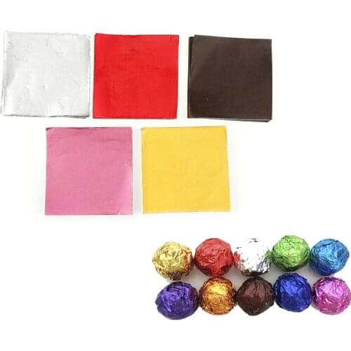 100Pcs Square Sweets Candy Package Foil Paper Sheets For Wedding Party Chocolate Lolly Party Foil Wrappers Confectionary