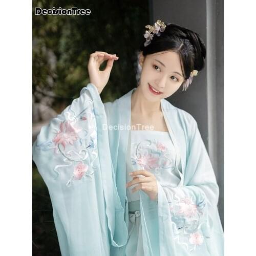 2021 chinese style hanfu dress traditional big sleeve cloak oriental classical dance clothes ancient costumes princess hanfu