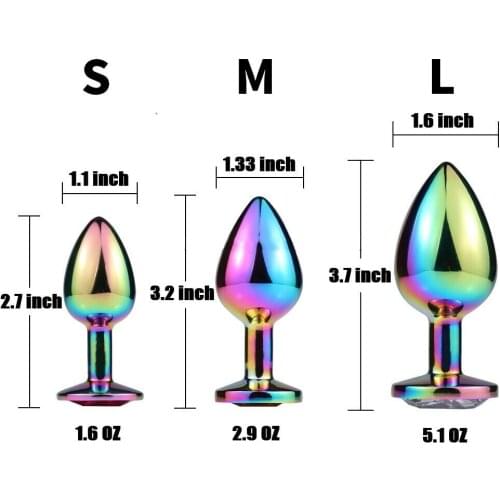 3 Pcs Rainbow Butt Plug Sex Toys Women Men Or Couple Fetish Jewel Anal Ass Plugs For Beginners and Advanced Users Waterproof