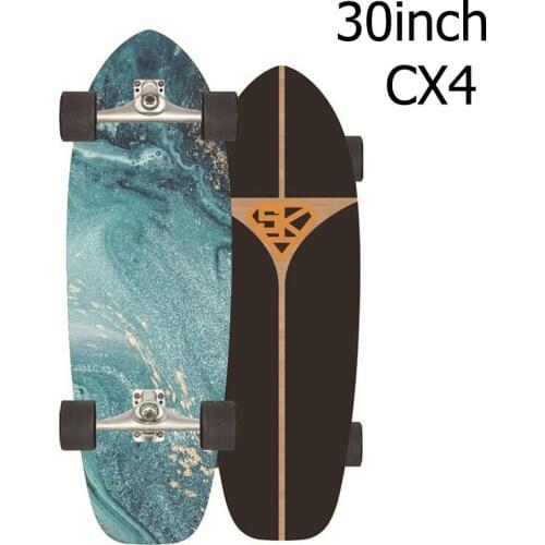 30'' Sport Surf Skate Board 7-Tier Maple Deck CX4 Truck Surfskate Complete Ready To Ride Outdoor Carving Pumping Surf Skateboard