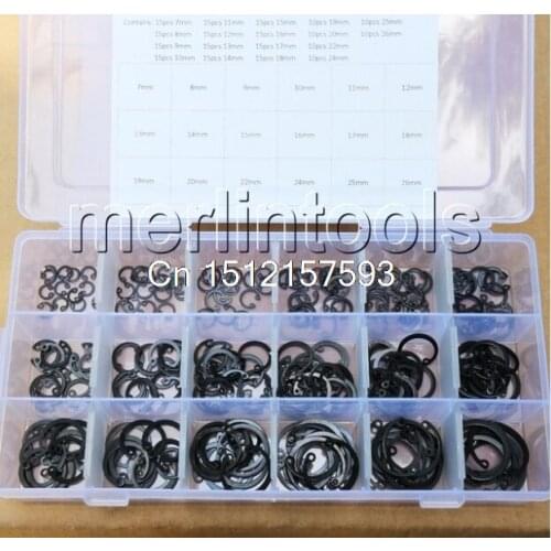 8mm - 26mm Steel Internal Circlip Retaining Ring Snap Ring Assortment Kit